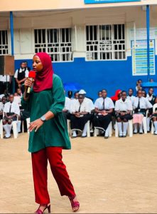 Students attending a Career Guidance Session at Luzira Secondary School on career planning, entrepreneurship, and life skills.