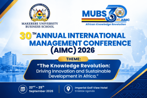 AIMC 2026 30th Annual International Management Conference banner at MUBS