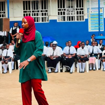 Students attending a Career Guidance Session at Luzira Secondary School on career planning, entrepreneurship, and life skills.